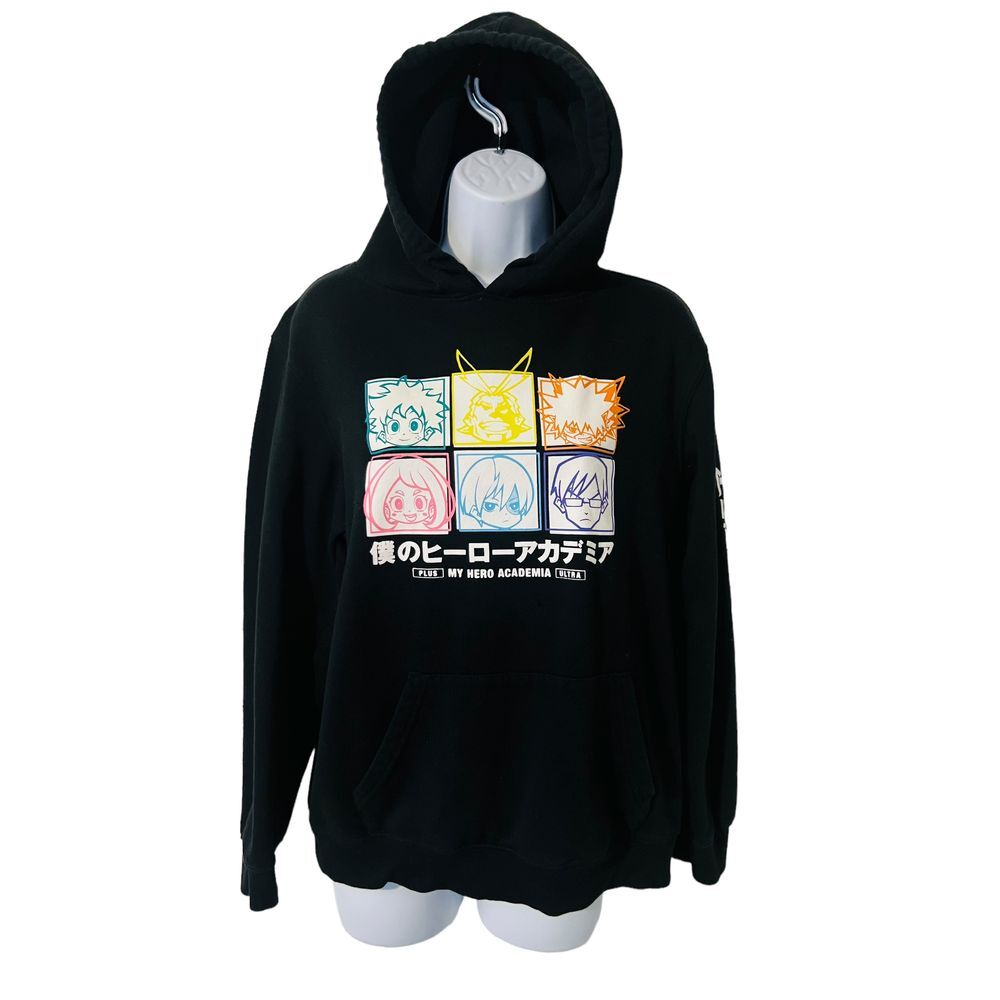 My Hero Academia Hoodie Pullover Graphic Black Funimation Anime Unisex Size S‎